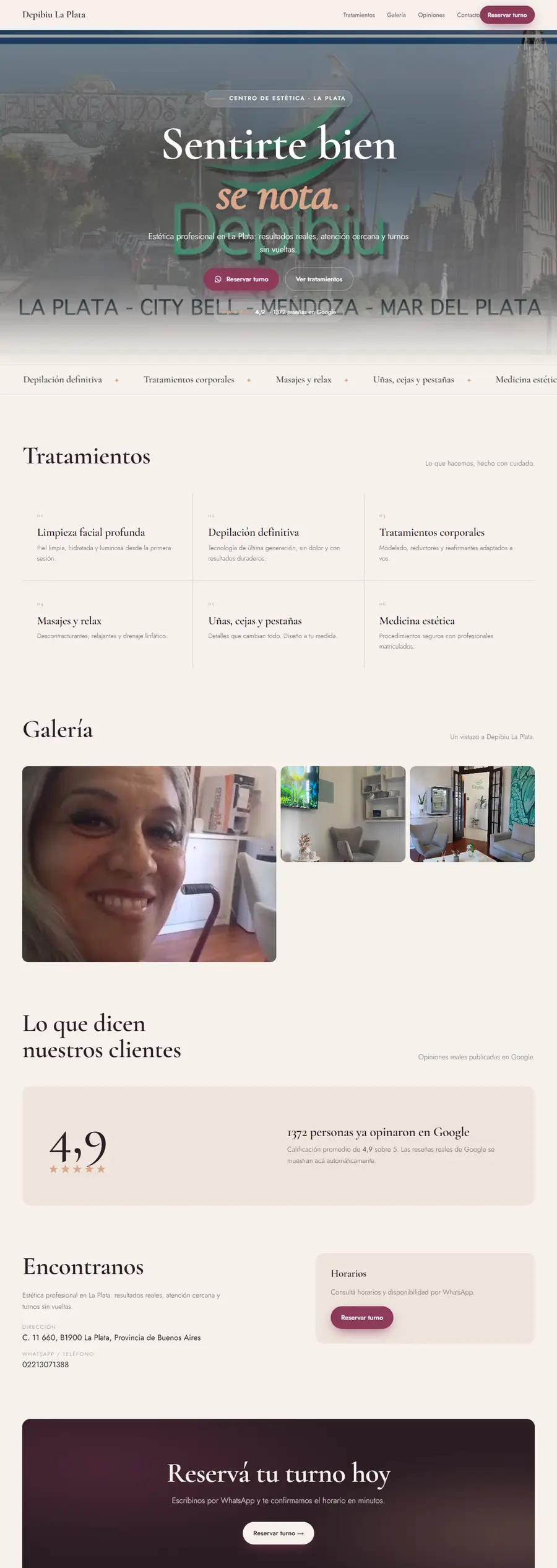 Muestra de web para Depibiu La Plata